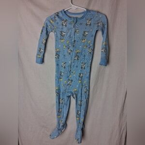 12month Mickey Mouse Sleepers 2 Pc Set Zipup Footie Pjs